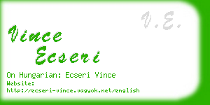 vince ecseri business card